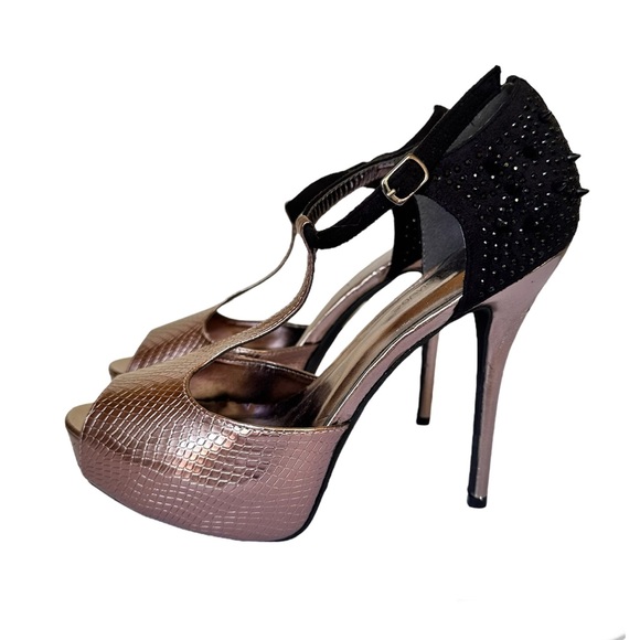 Diva Lounge Womens Metalic Platform Heel - Picture 6 of 12